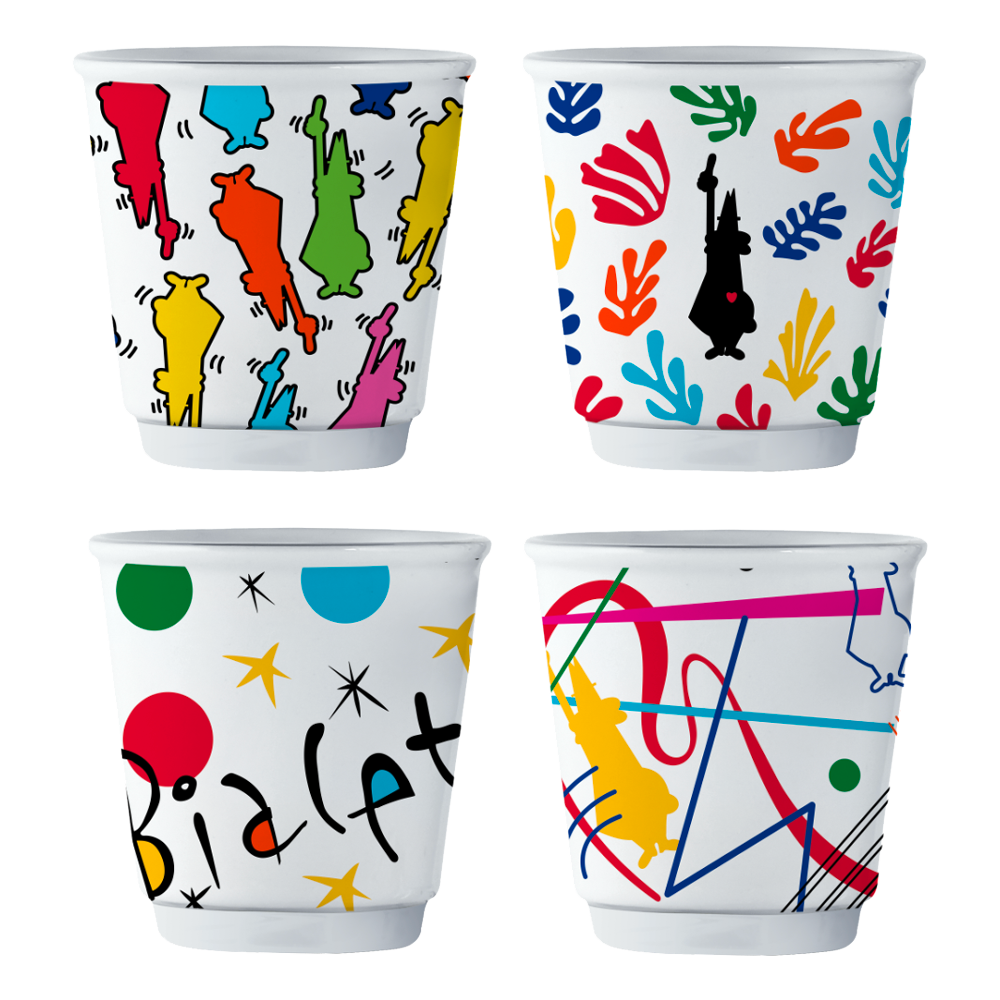 Set of 4 arte handleless coffee cups