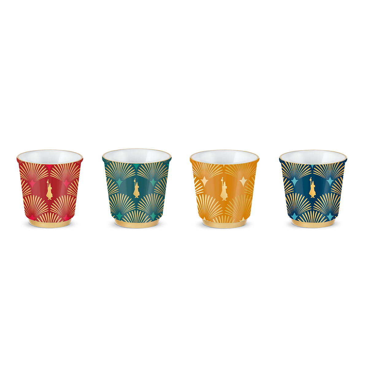 Set of 4 handleless coffee cups