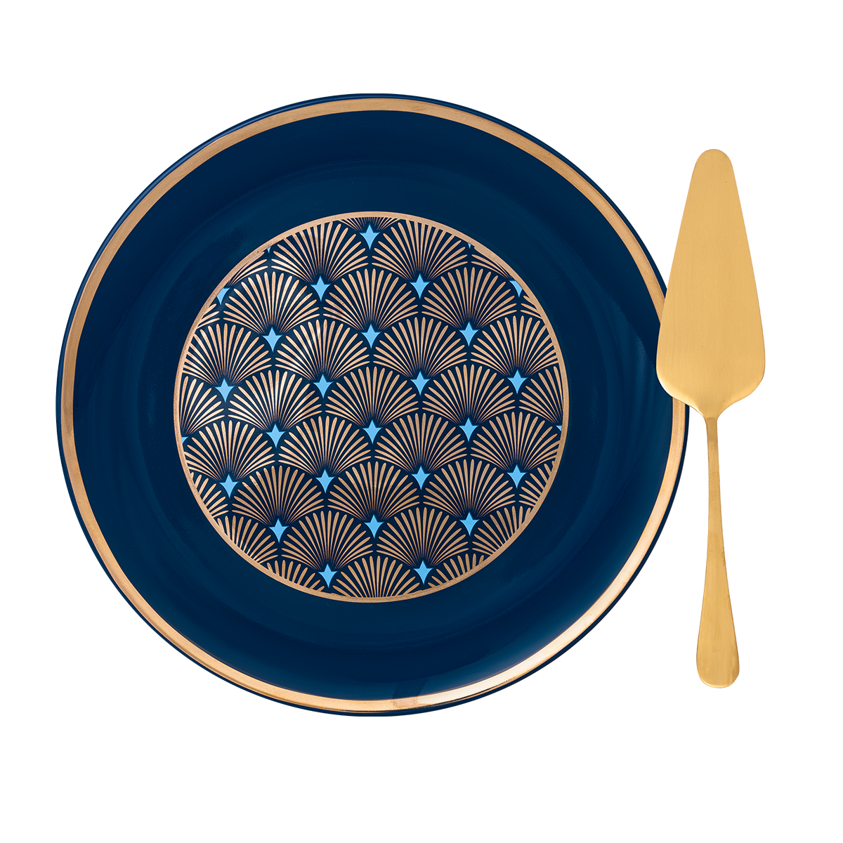 Panettone plate and spatula set